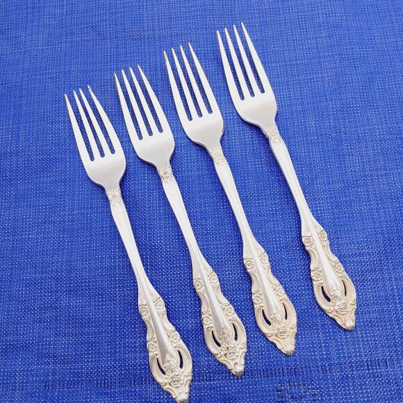 Oneida Community SILVER ARTISTRY Set 4 Dinner Fork Silverplate Flatware VTG - Picture 1 of 6
